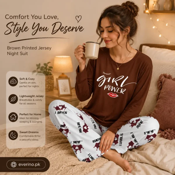 jersey night suit brown