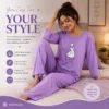 cotton jersey night suit purple printed