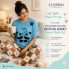 cotton jersey night suit turquoise