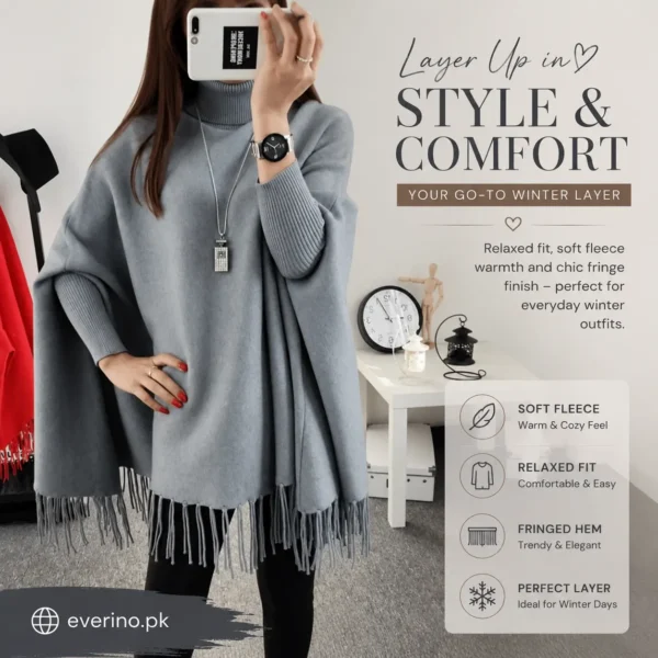 fleece poncho cape