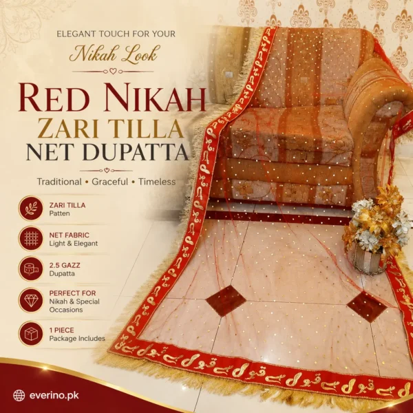 nikah dupatta red