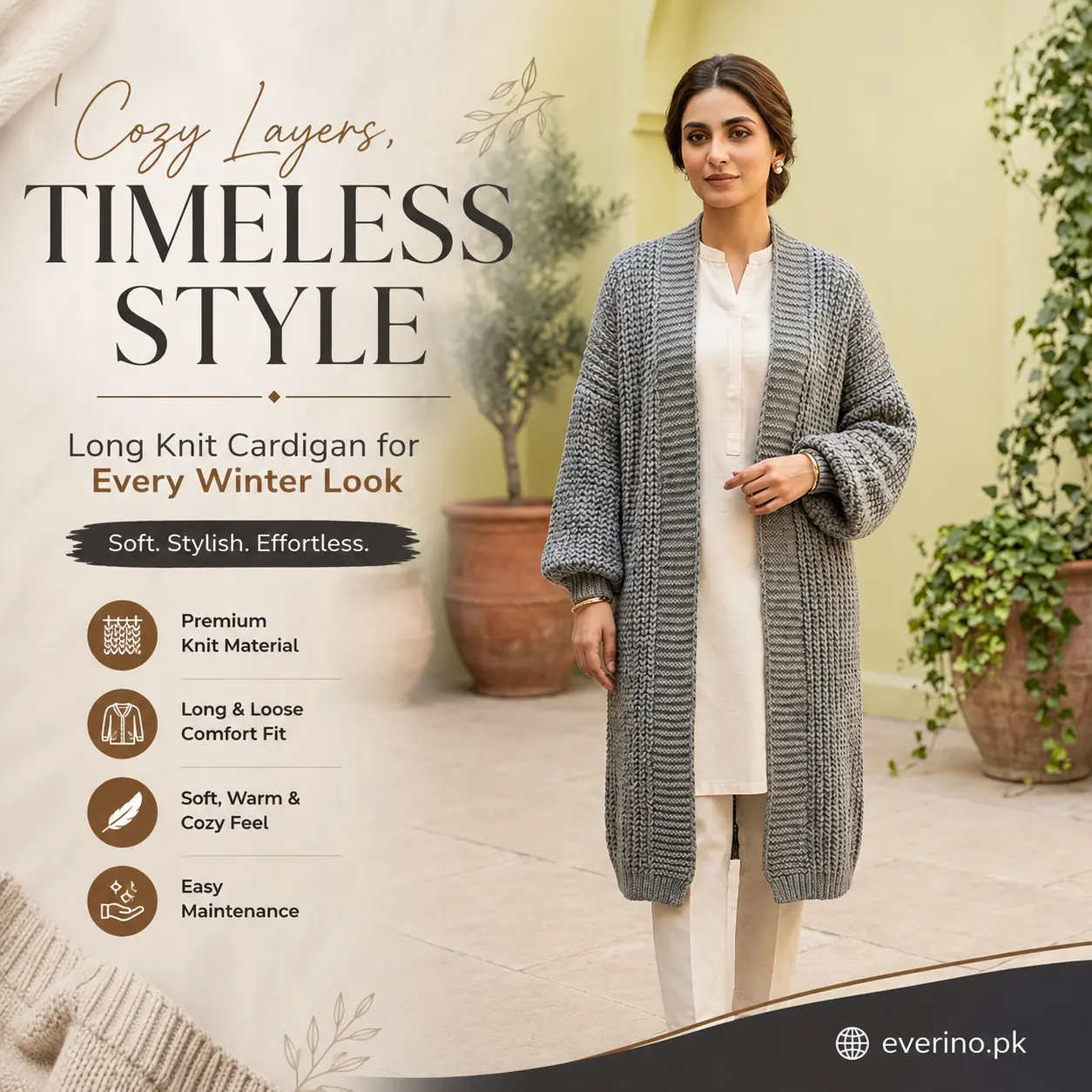 long knit cardigan
