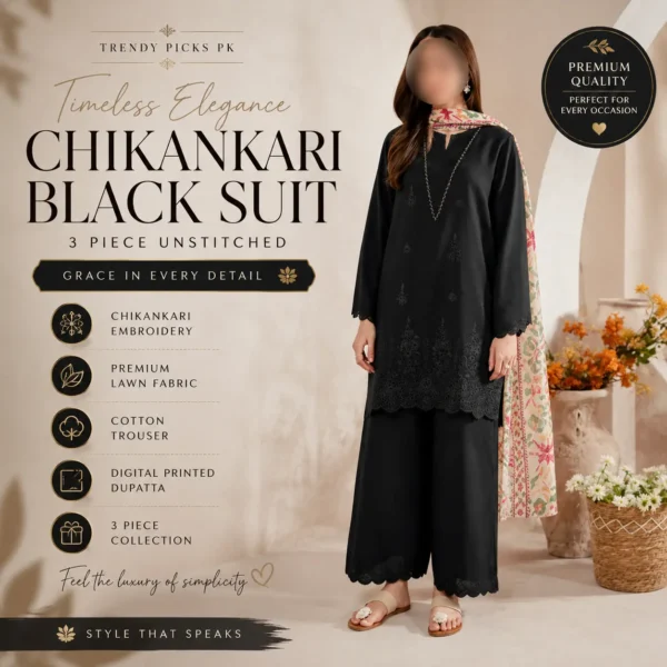 womens unstitched chikankari suit signature