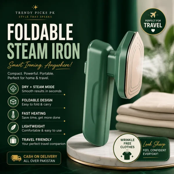 steam iron foldable green pakistan