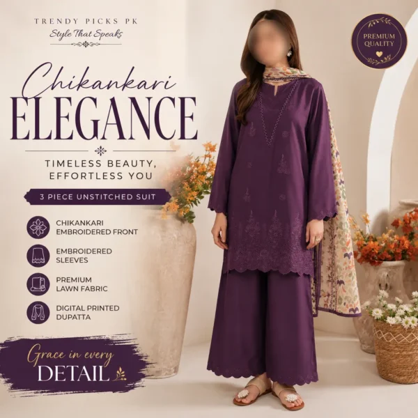 womens unstitched chikankari suit