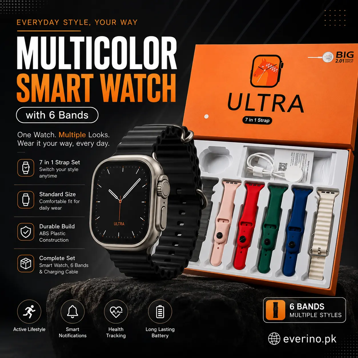 multicolor smart watch