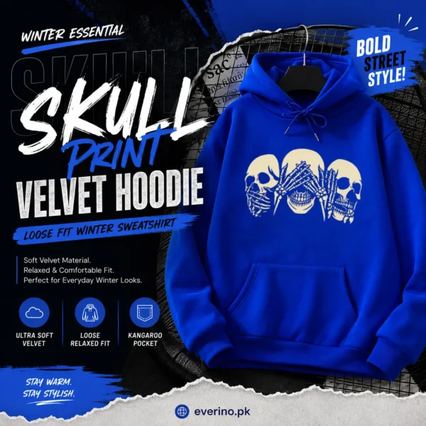 velvet hoodie skull
