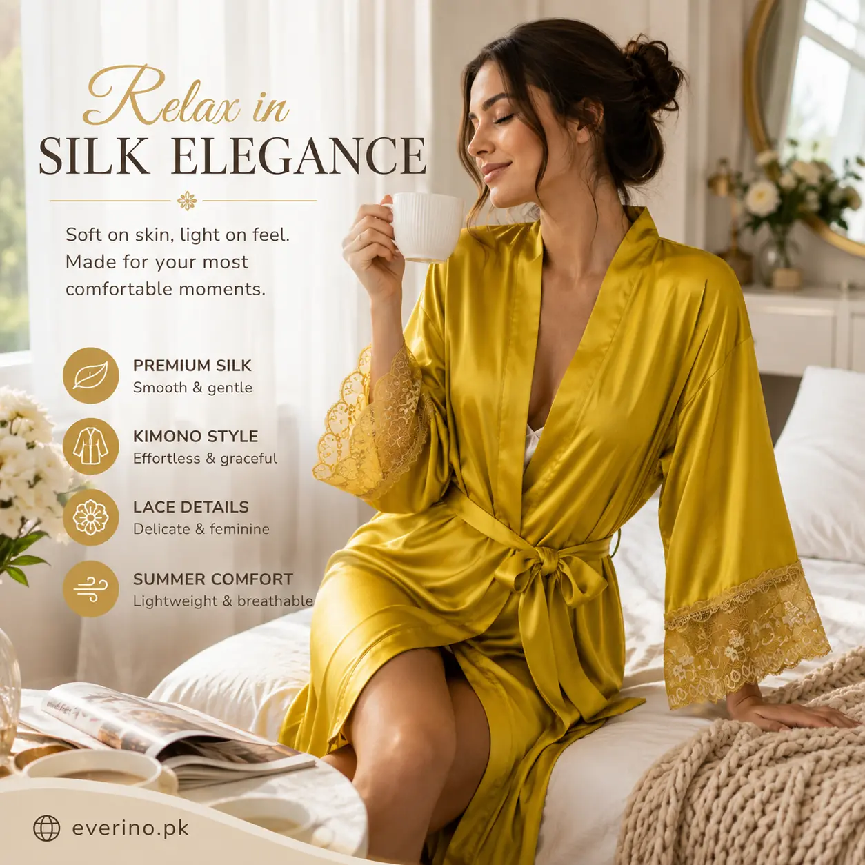 kimono bathrobe yellow