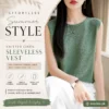 knitted linen sleeveless