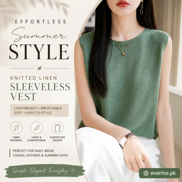 knitted linen sleeveless