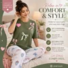 cotton jersey night suit green