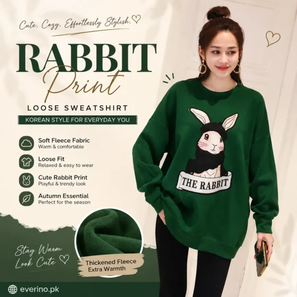 green rabbit print