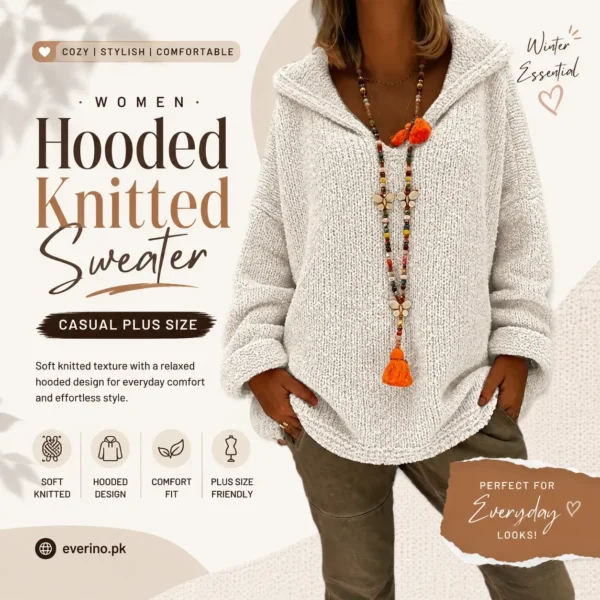 hooded knitted sweater