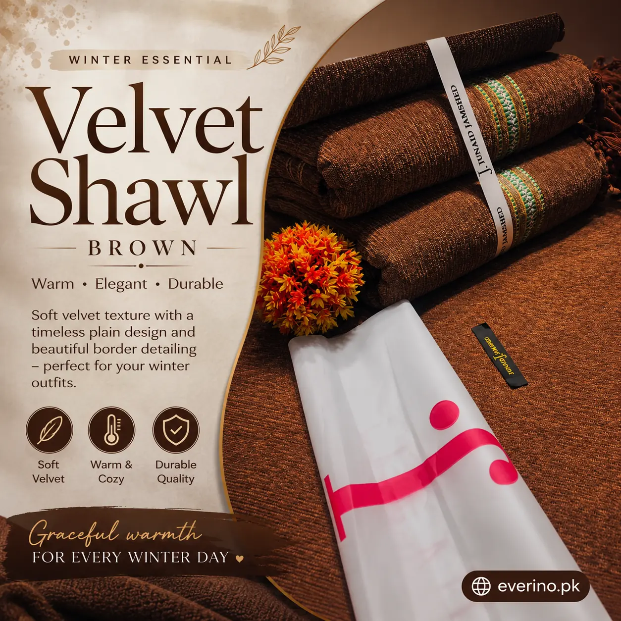 velvet shawl brown