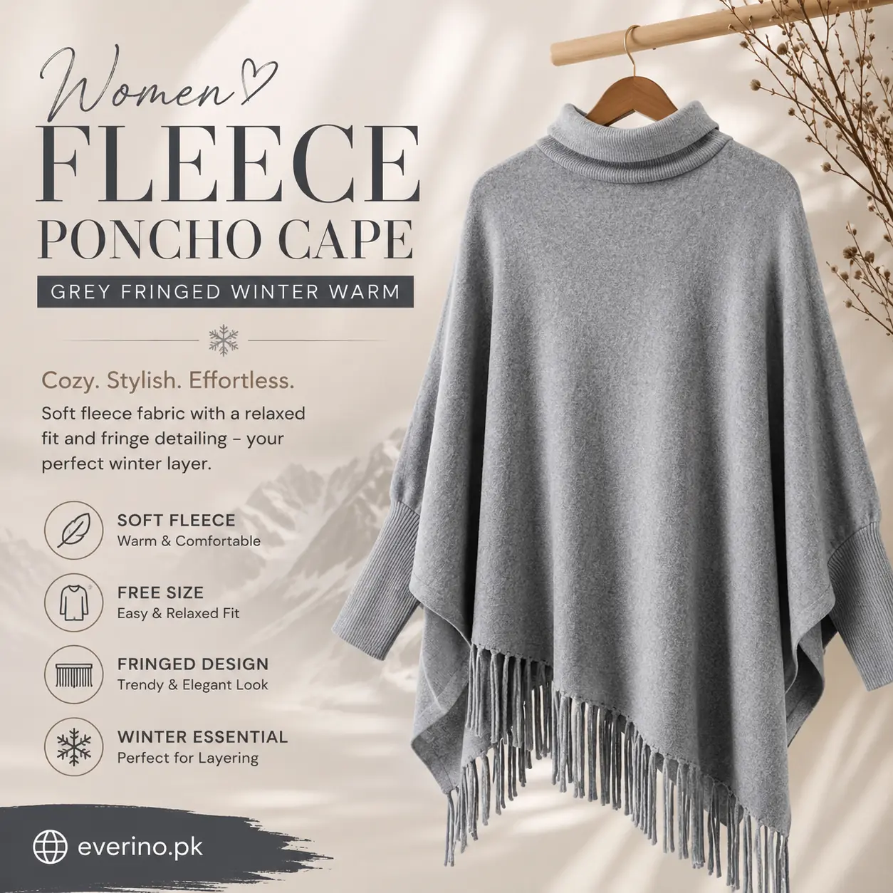 fleece poncho cape