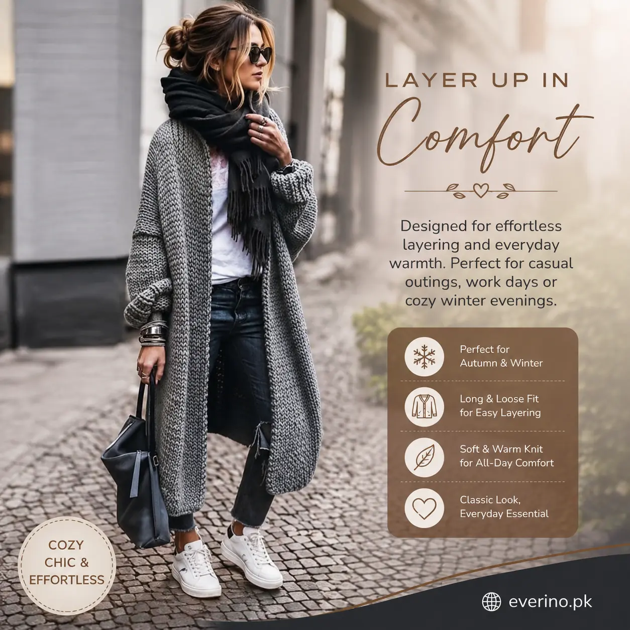 long knit cardigan