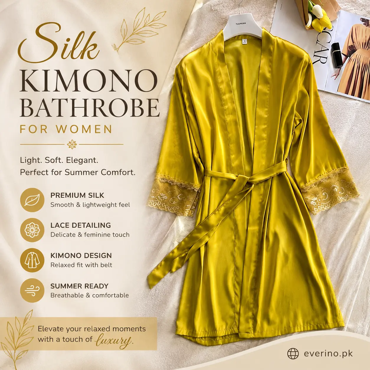 kimono bathrobe yellow