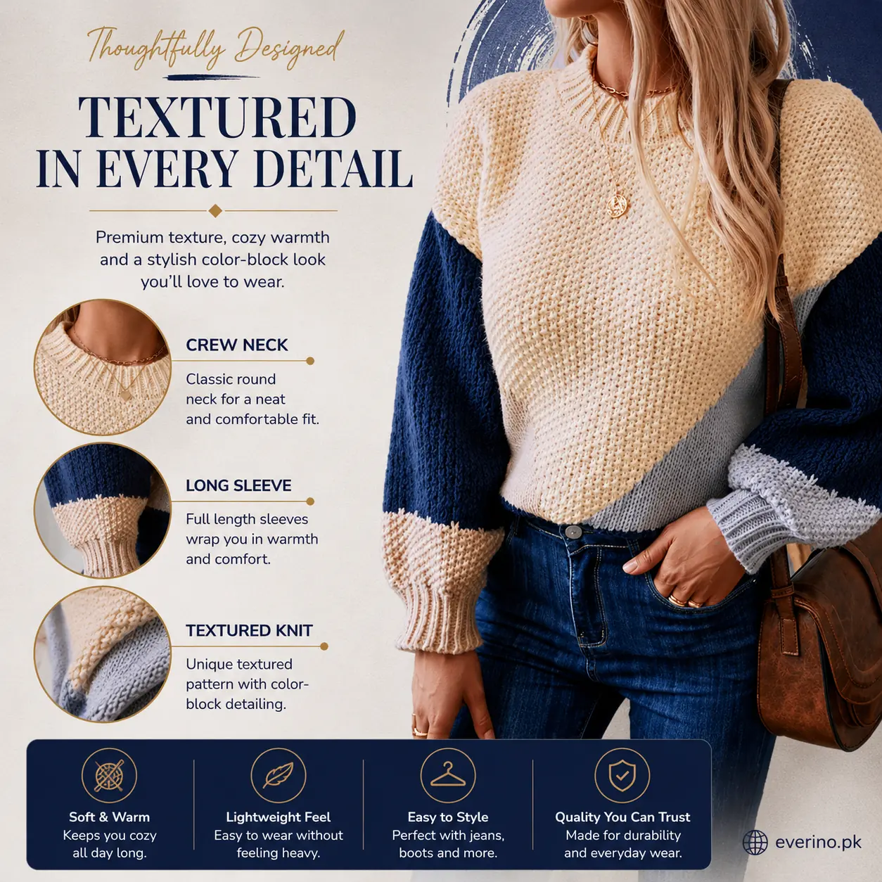 textured pullover sweater