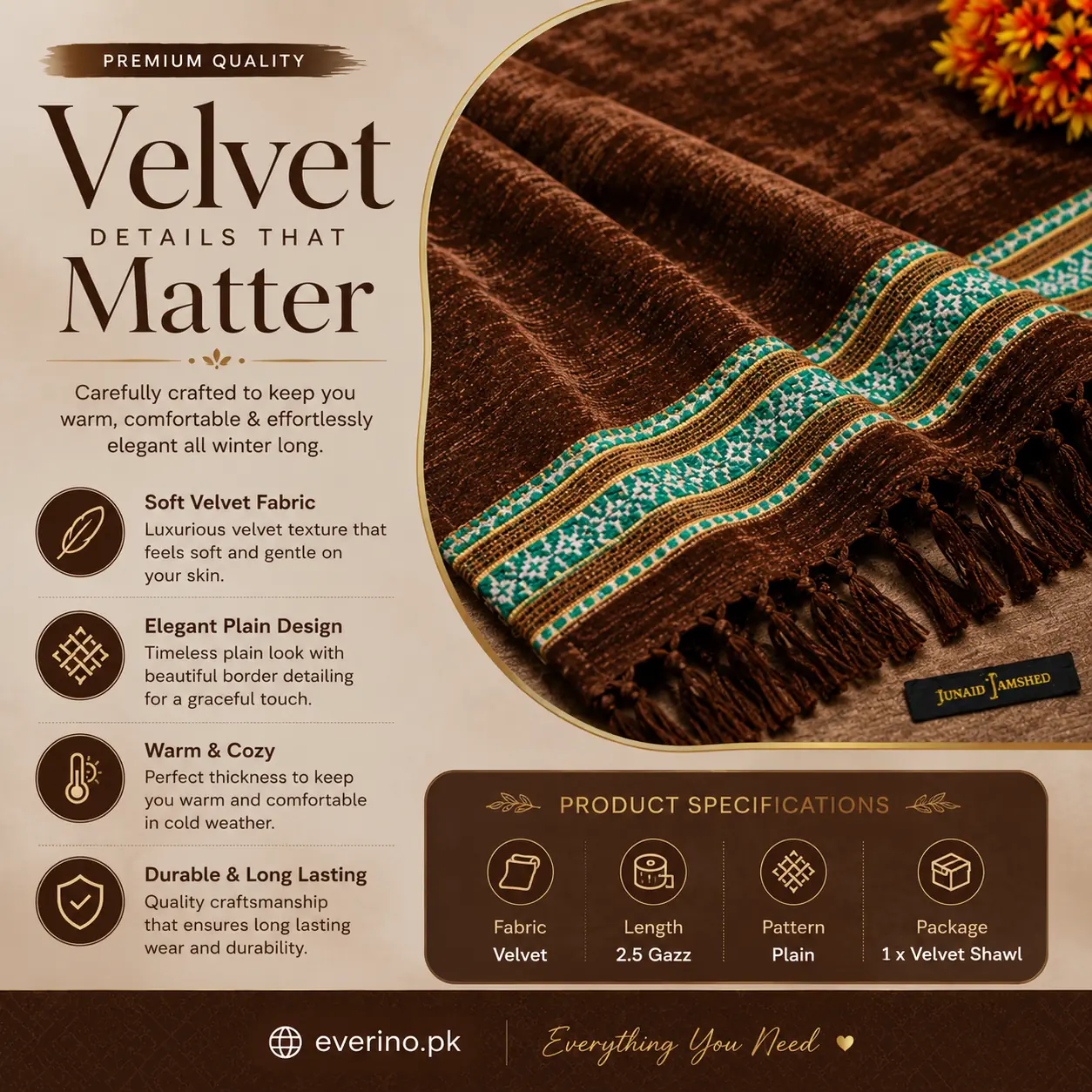 velvet shawl brown