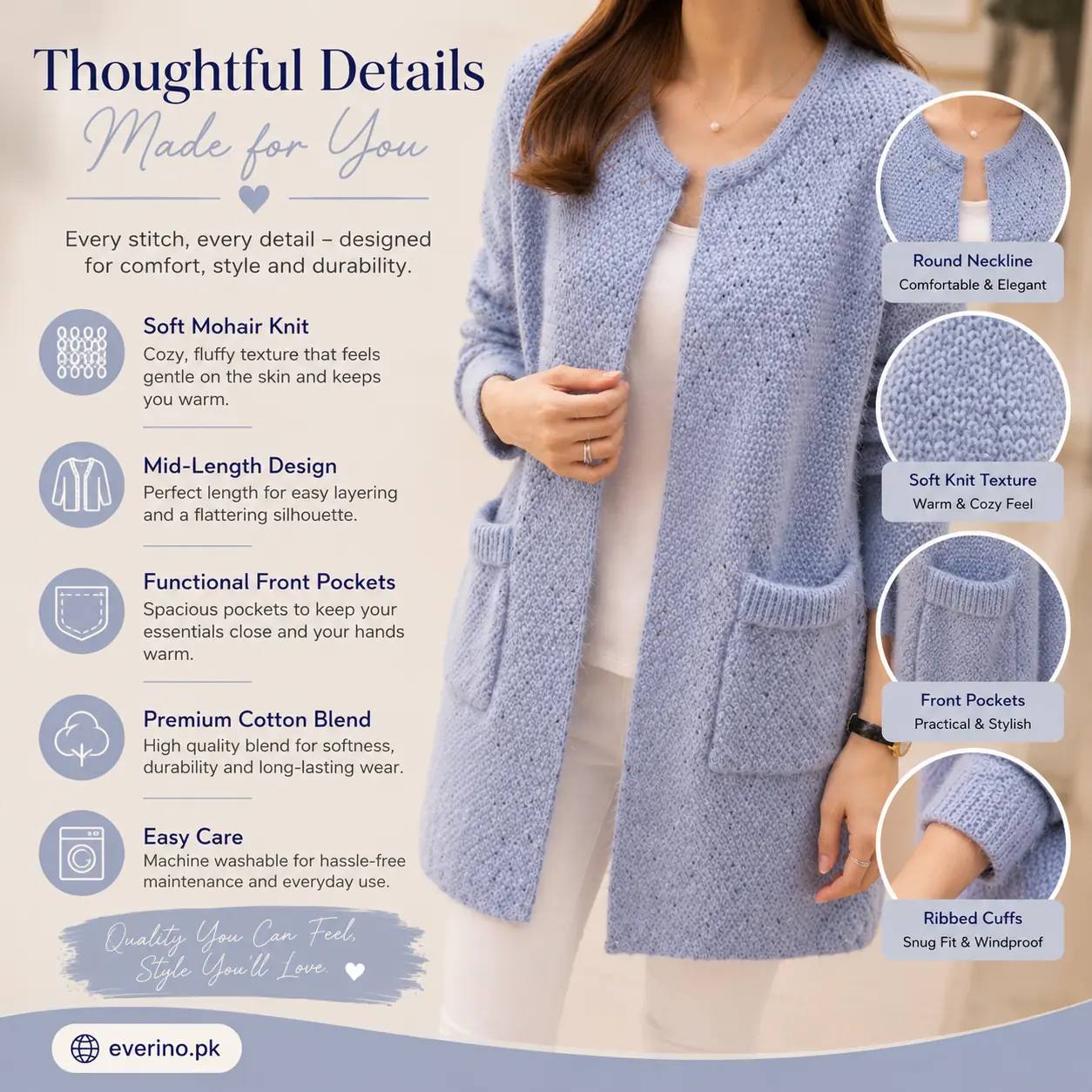 light blue mohair
