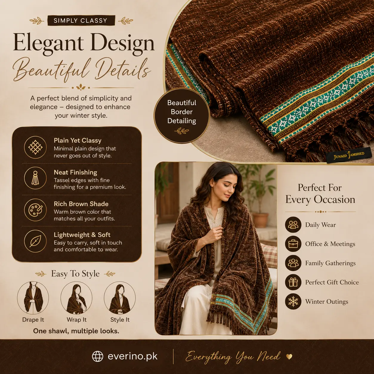 velvet shawl brown
