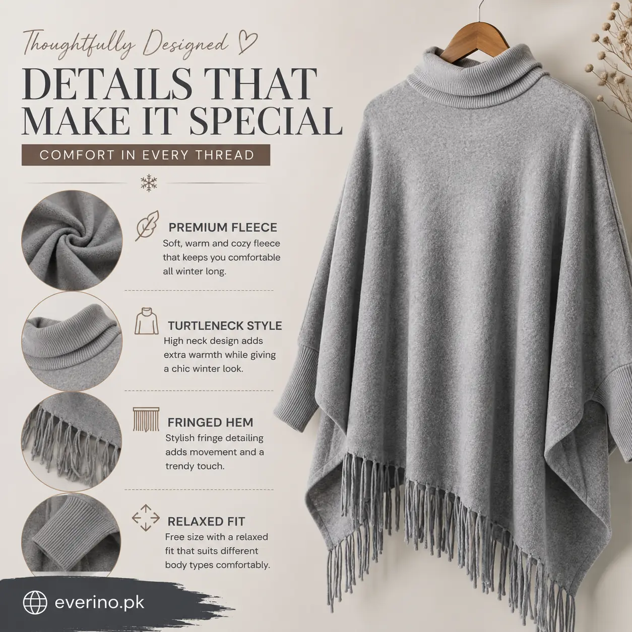 fleece poncho cape