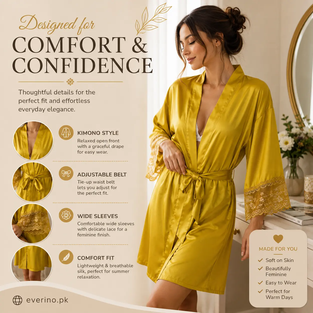kimono bathrobe yellow