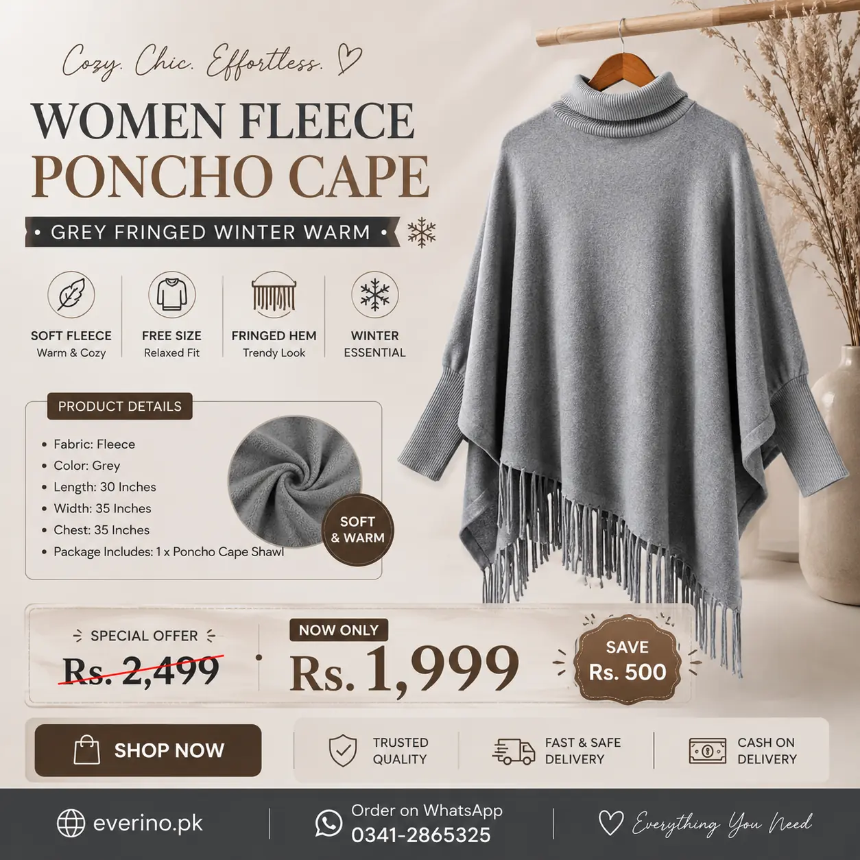 fleece poncho cape