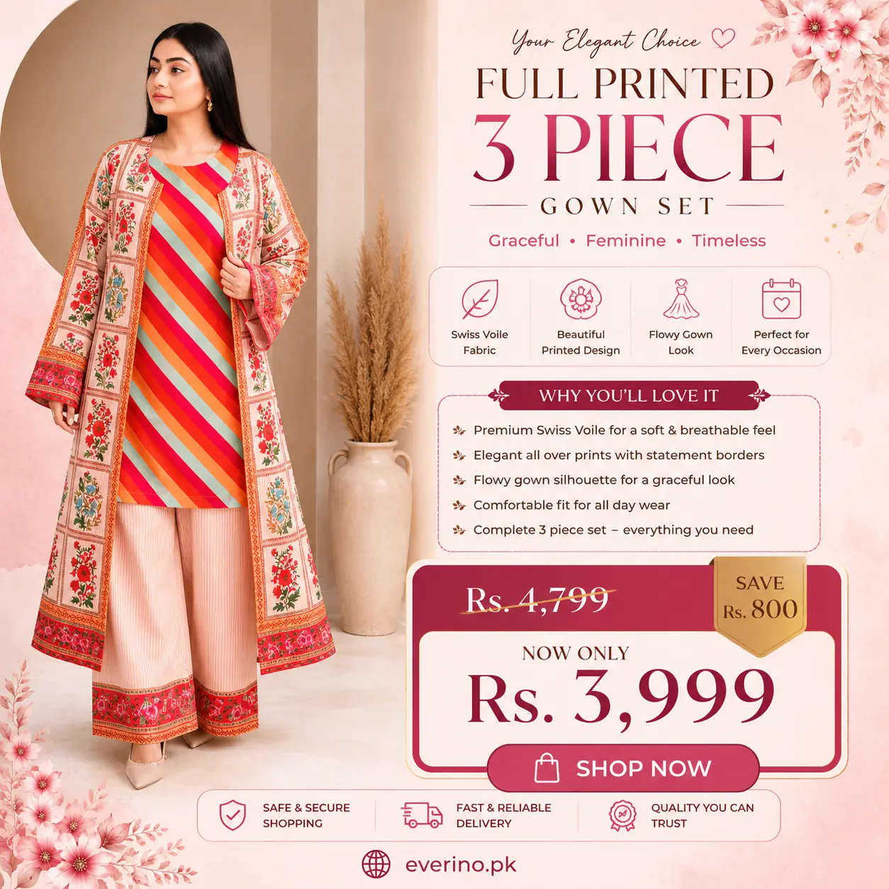 full printed elegant