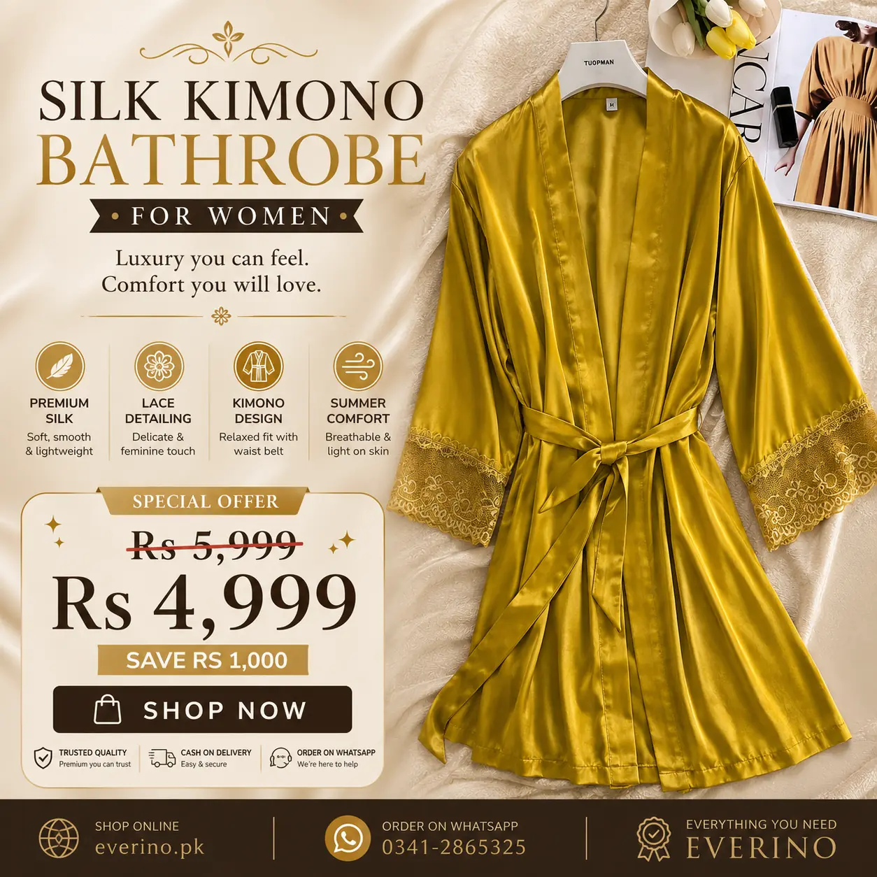 kimono bathrobe yellow