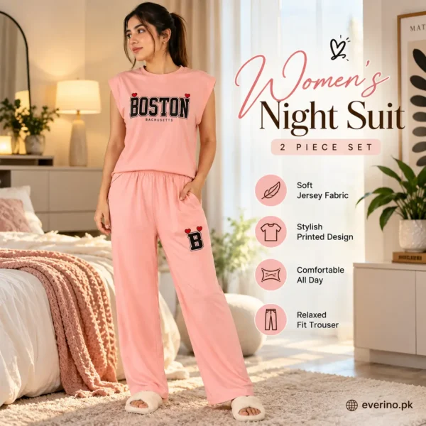 casual printed jersey night suit medium large