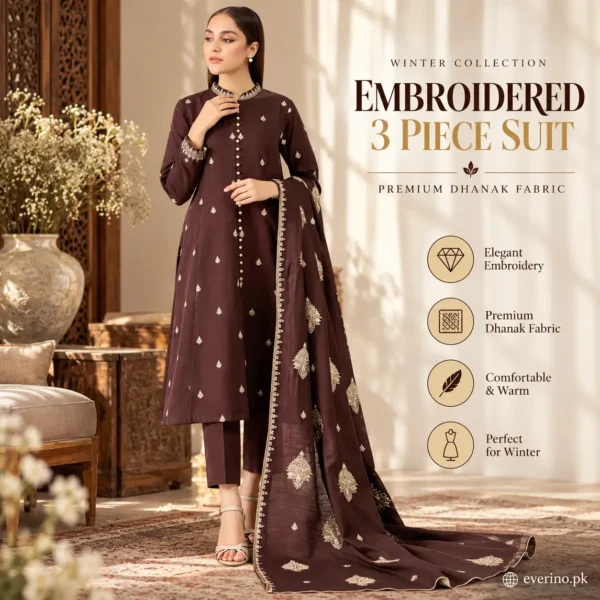 3 Pcs Womens Unstitched Embroidered Brand Kayseria