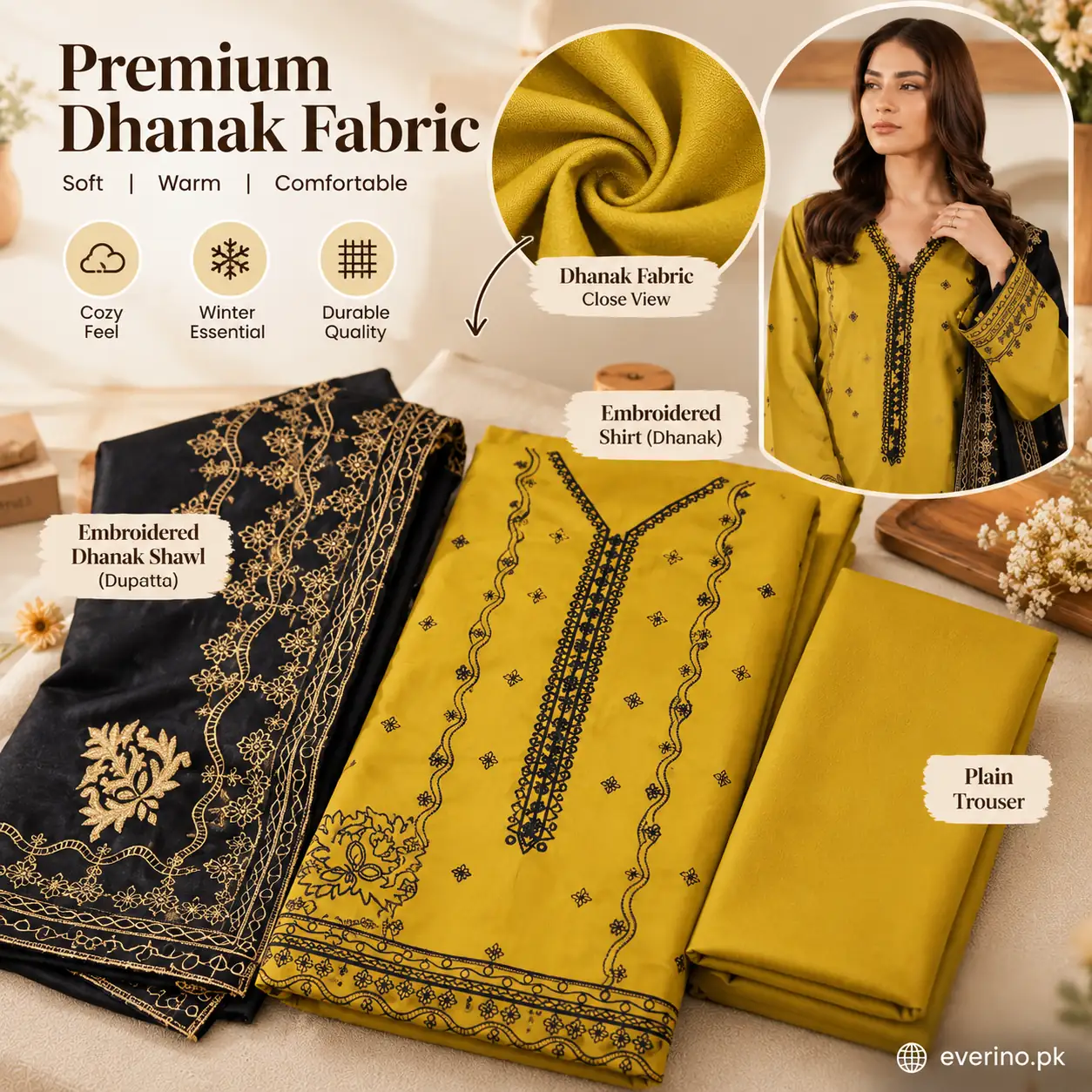 3 Pcs Womens Unstitched Embroidered Suit brand batik - Image 3