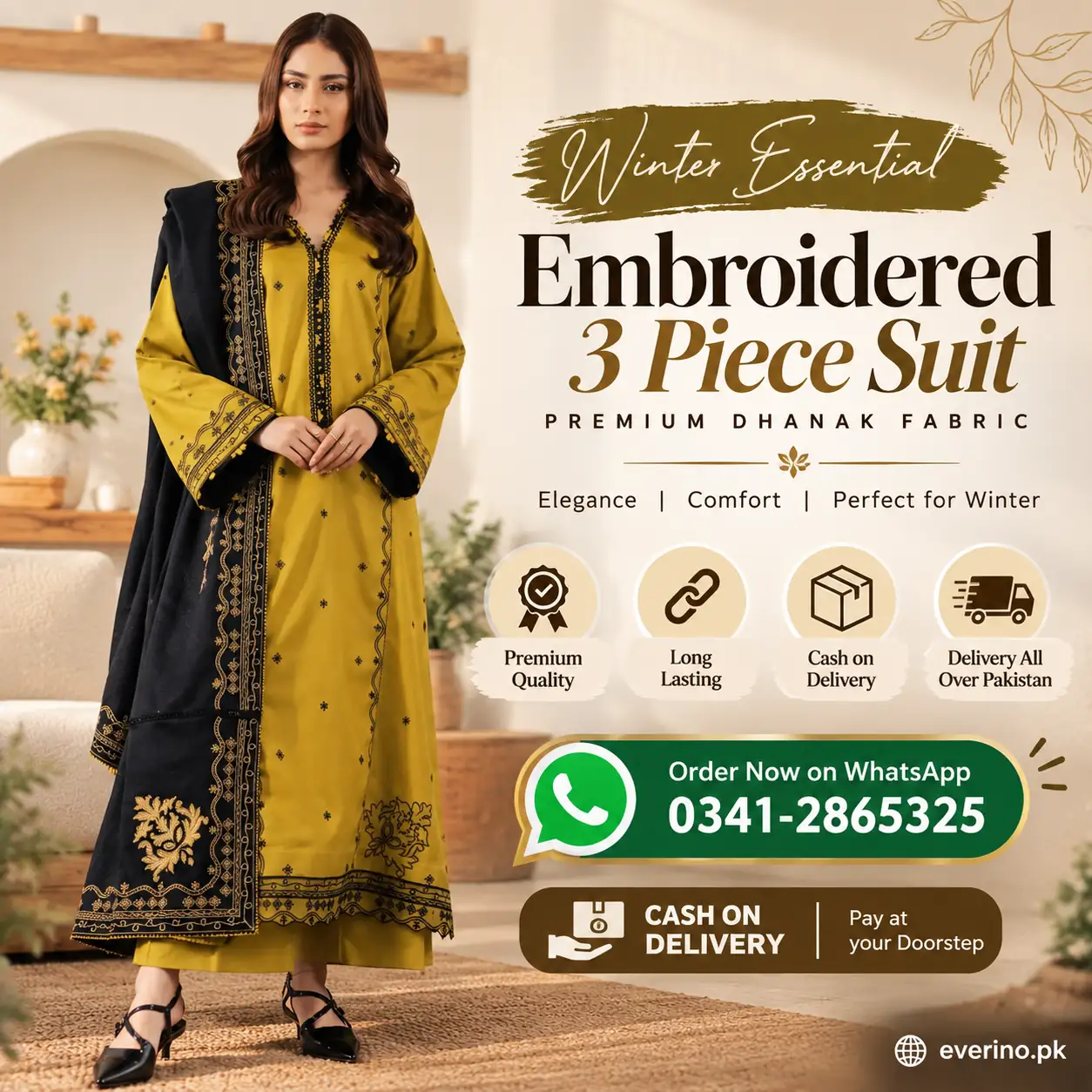 3 Pcs Womens Unstitched Embroidered Suit brand batik - Image 5