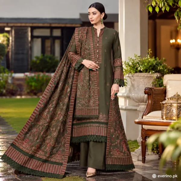 bareeze embroidered unstitched dhanak suit hb