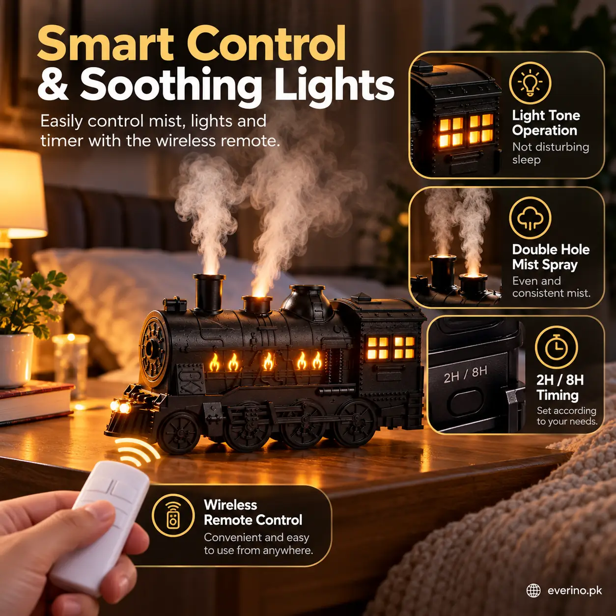 vintage train ultrasonic mist air humidifier