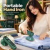 portable handheld garment steam iron green