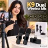 dual wireless lavalier lapel microphone type c
