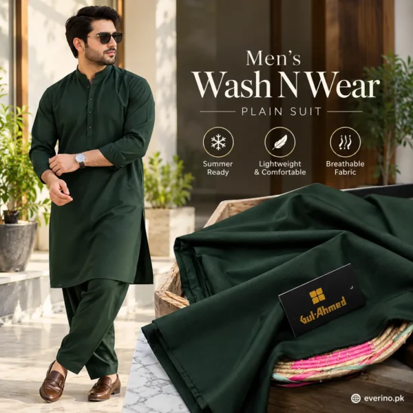 summer wash and wear green mens suit