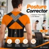 heavy duty nylon posture corrector belt black