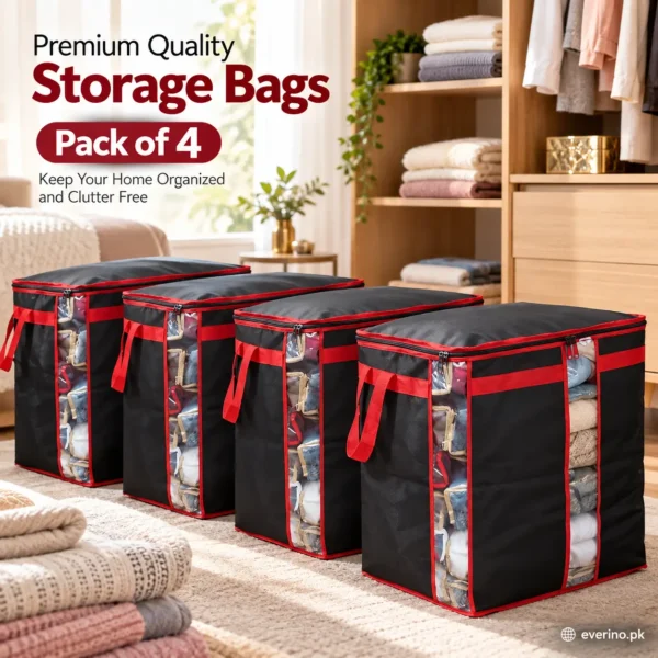 4 pack non woven clothes storage bag