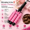 Remington Keratin Therapy Professional 3 Barrel Hair Curling Iron Triple Barrel Hair Waver Fast Heating Pink