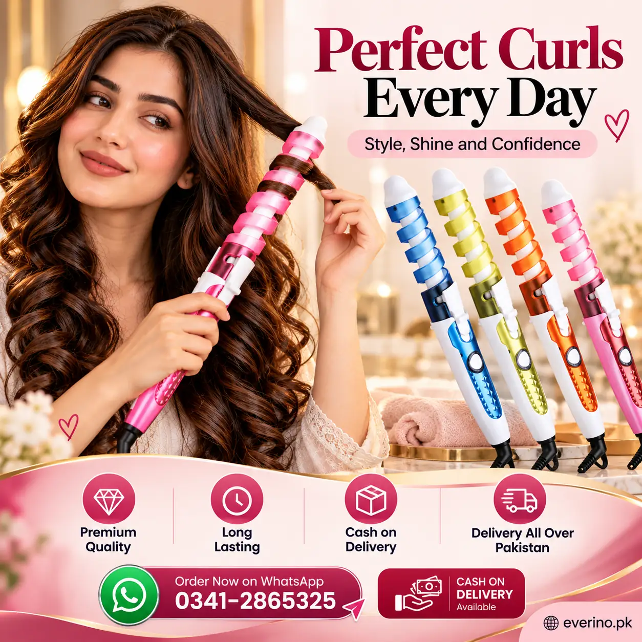 Spiral Curling Iron Ceramic Glaze Pakistan - Image 5