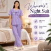 women stitched printed lounge night suit 2pc